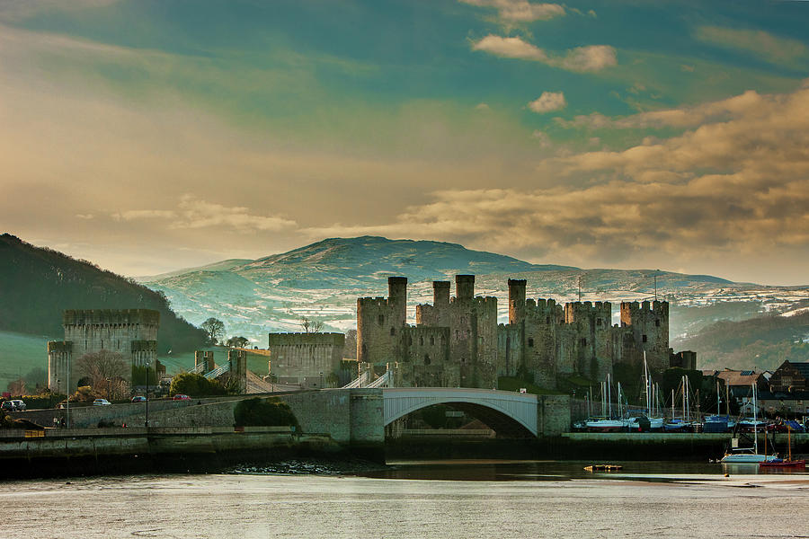 Castle Photograph - Conwy Castle in Winter by Peter OReilly
