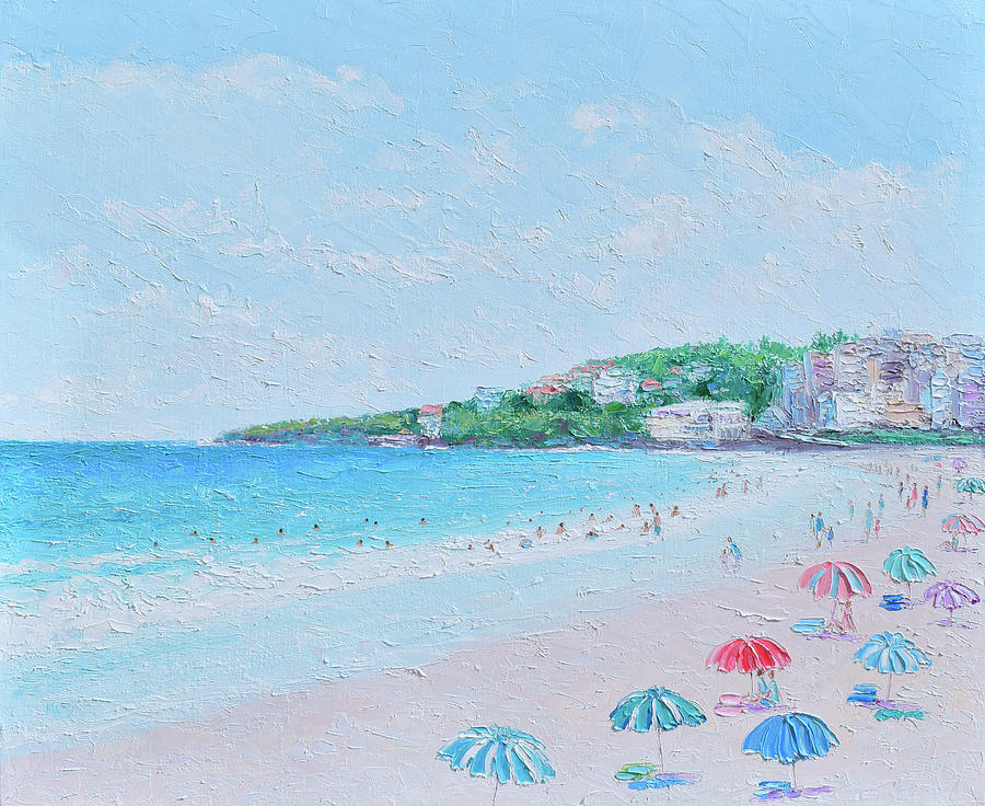 Coogee Beach, impasto Painting by Jan Matson