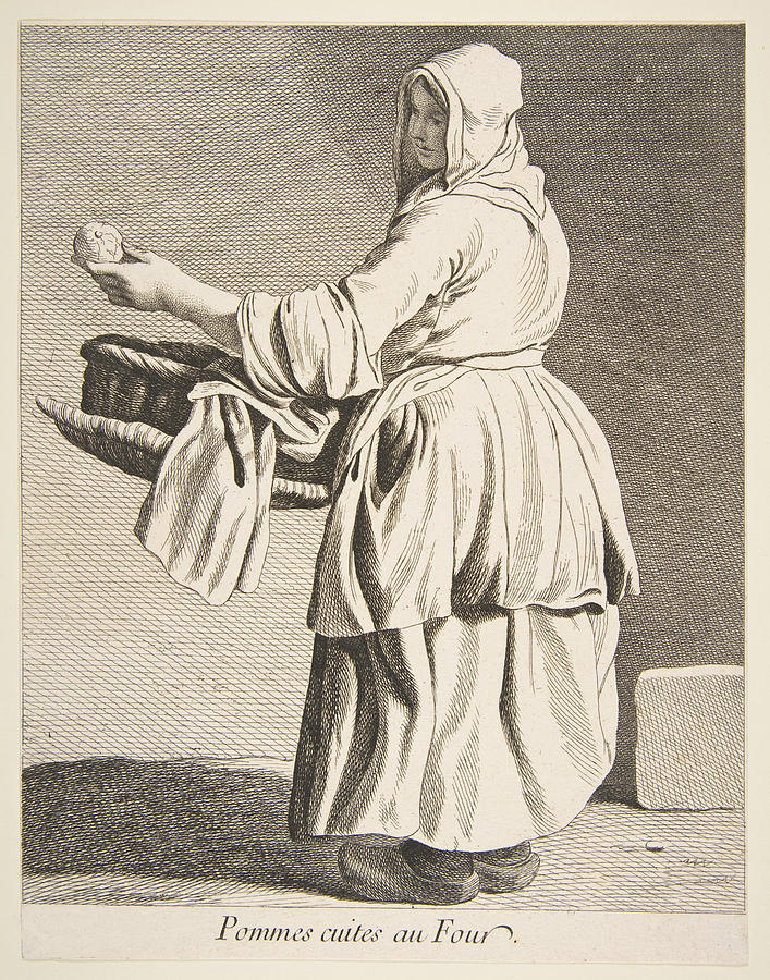 Cooked Apple Seller Drawing by Anne Claude de Caylus