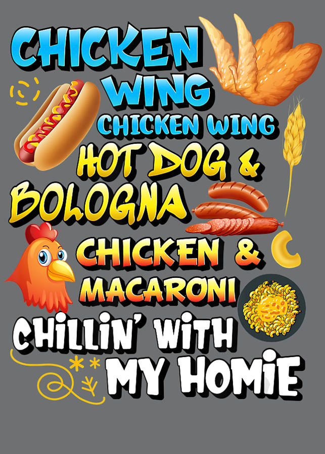 Cooked Chicken Wing Chicken Wing Hot Dog Bologna Macaroni Digital Art ...