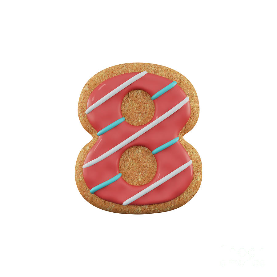 Eight Photograph - Cookie Alphabet Number Eight by Elisabeth Lucas