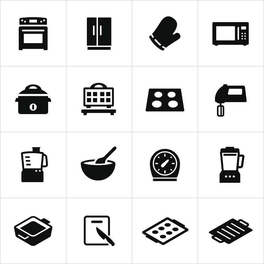 Cooking Equipment Icons Drawing by Appleuzr