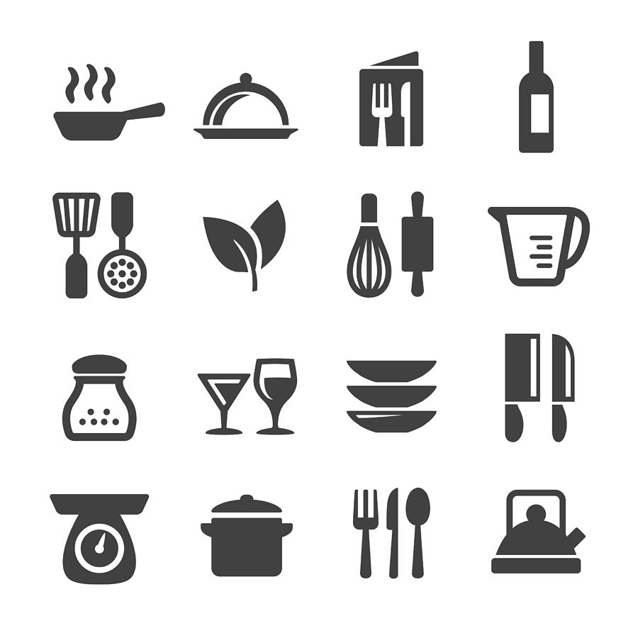 Cooking Icons Set - Acme Series Drawing by -victor-
