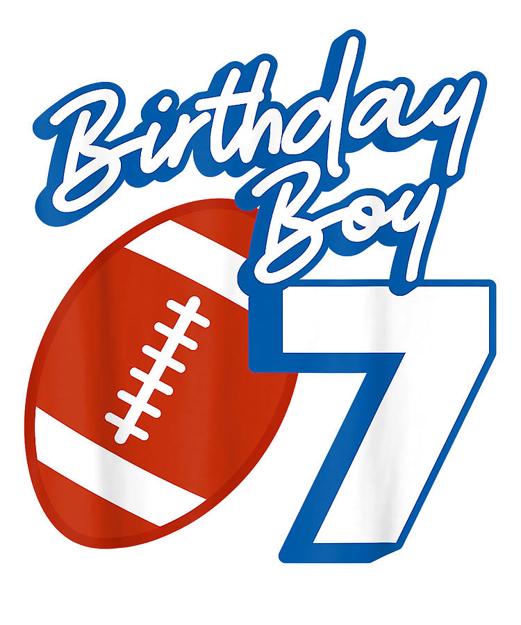 Cool 7Th Birthday Boy Football Ball 7 Years Old Kids Gift Ideas Retro ...