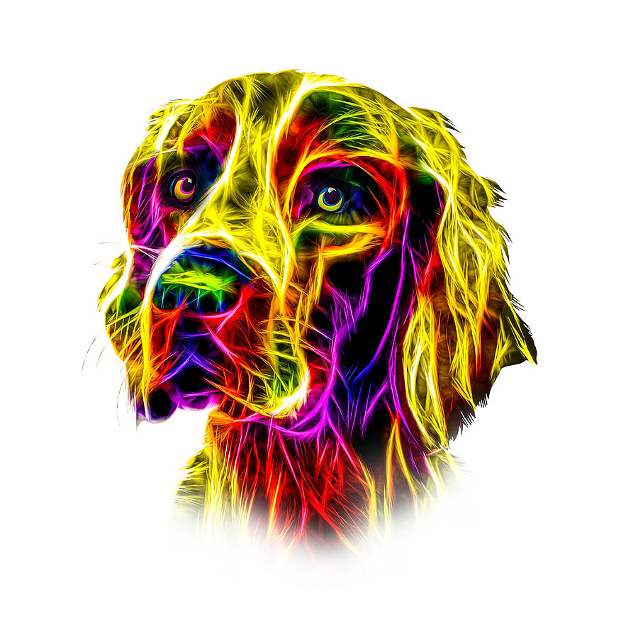 Cool Abstract Neon Dog Poster aesthetic Painting by Hannah Sebastian ...