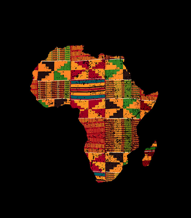 Cool Africa Map Kente Cloth For Men Women African Lover Digital Art by ...