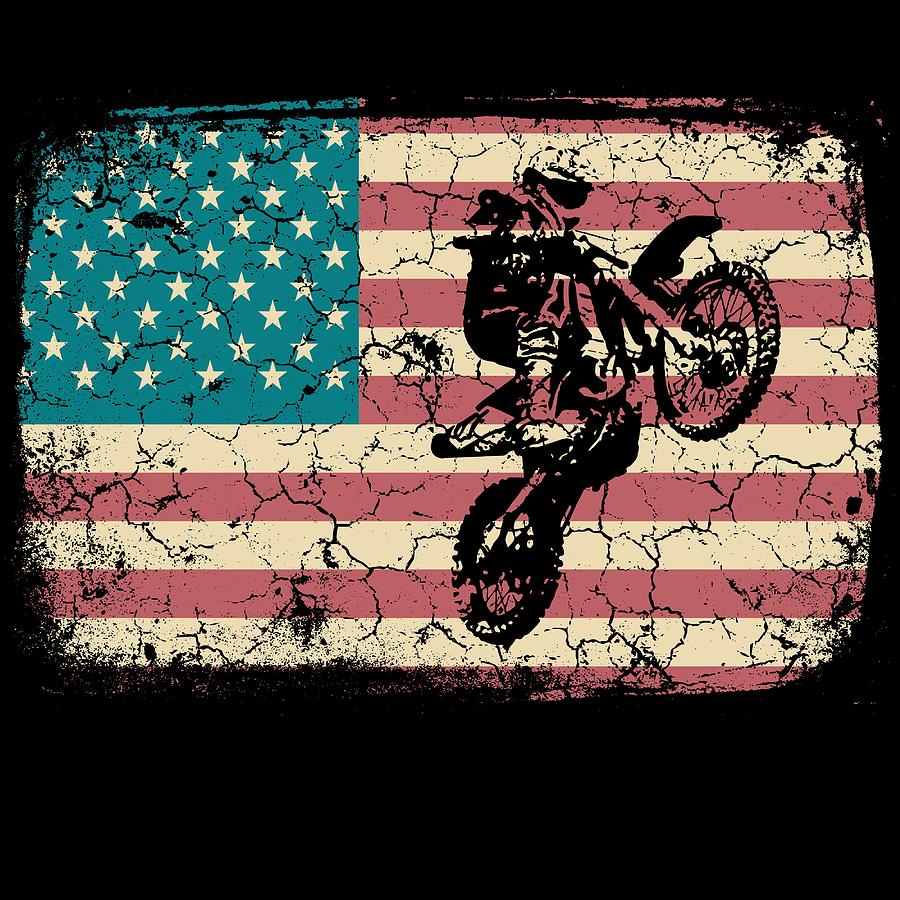 Cool American Flag Motocross Tee For Riders Saying Tshirt Design Racing ...