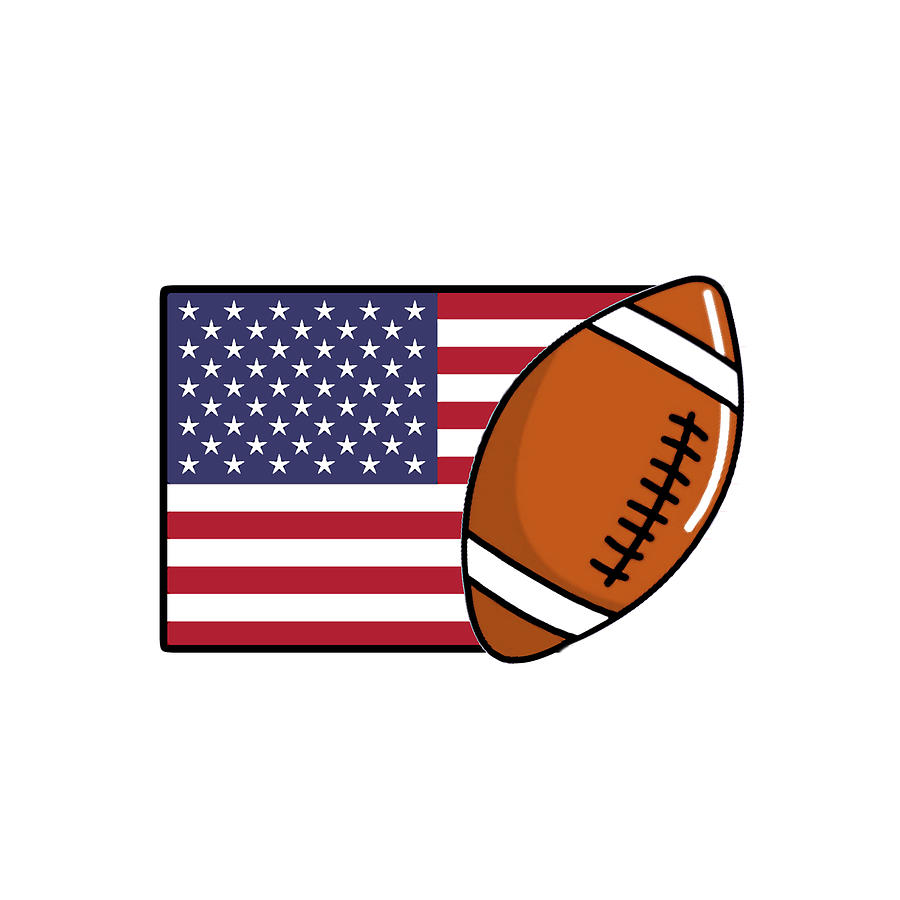 Cool American Football Sport with Cute American USA Flag Sports by Legacy  Football