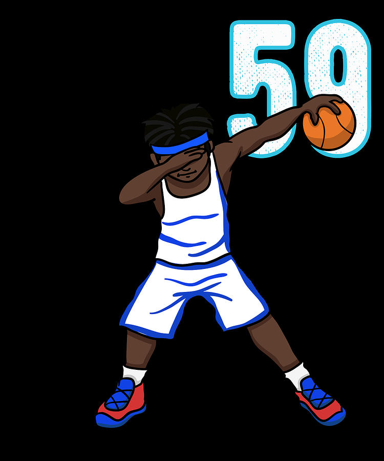 Cool Basketball Baller Bball Player Number 59 Blue White Team School