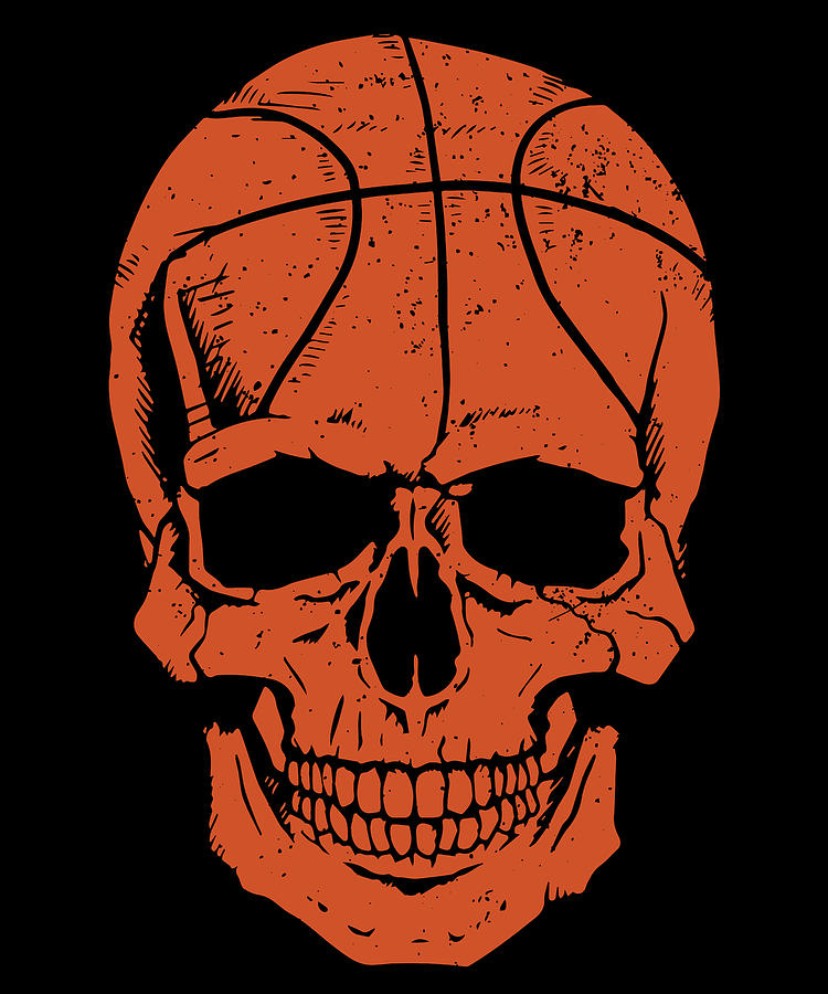 Cool Basketball Skull Basketball Ball Game Bball Baller Team Player ...
