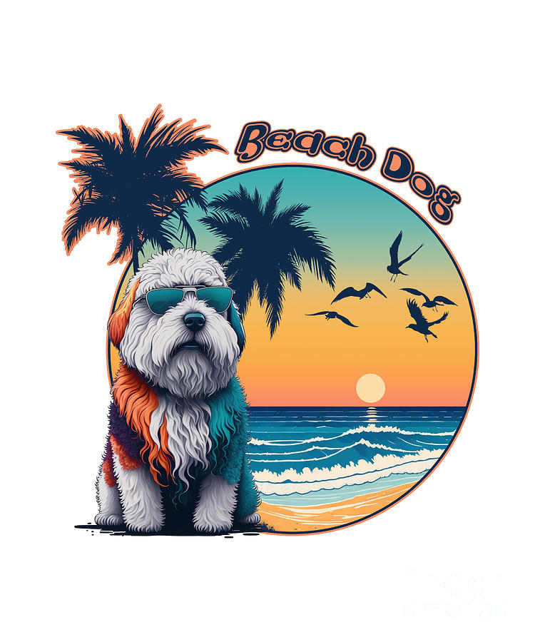 Summer Digital Art - Cool Beach Dog by Two Hivelys