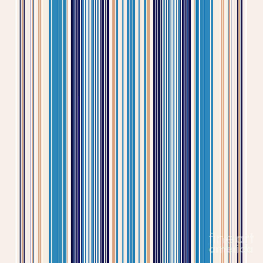 Cool Blue Stripes Digital Art