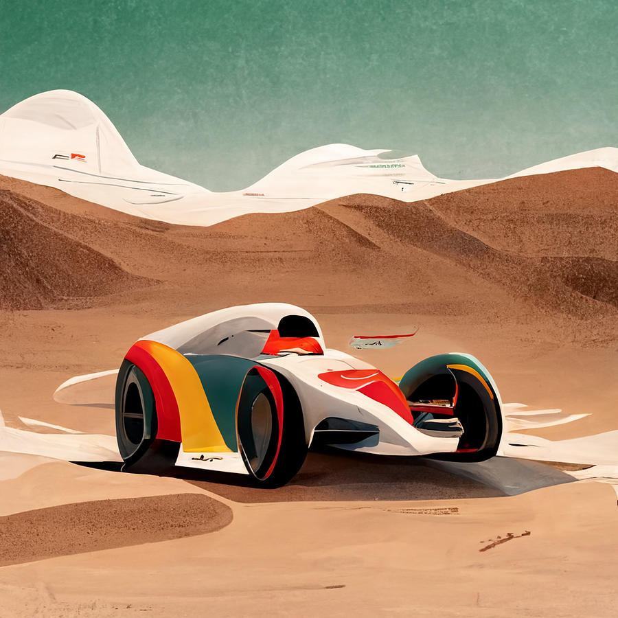 Cool  Cartoon  Formula  1  Car  Designed  By  Google  In    167164fc  FCac  421f  8484  F781c7516cf4 Painting by MotionAge Designs