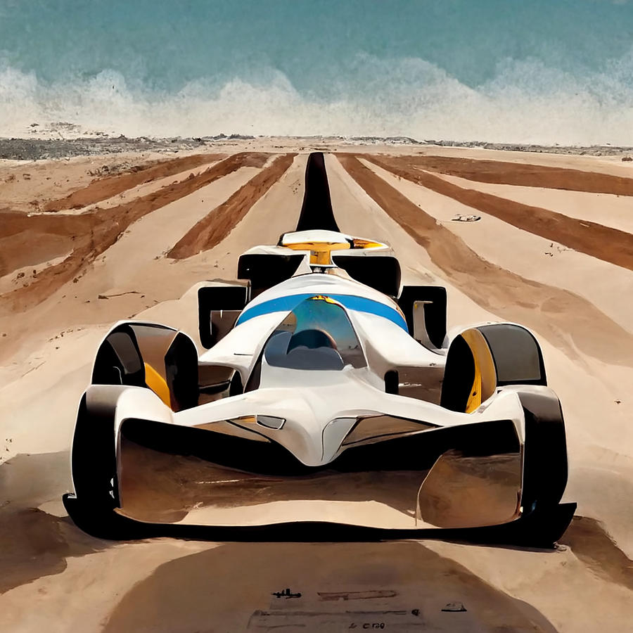 Cool  Cartoon  Formula  1  Car  Designed  By  Google  In    64454ad6  6e14  4e6e  4cd4  C4e816762d4f Painting by MotionAge Designs