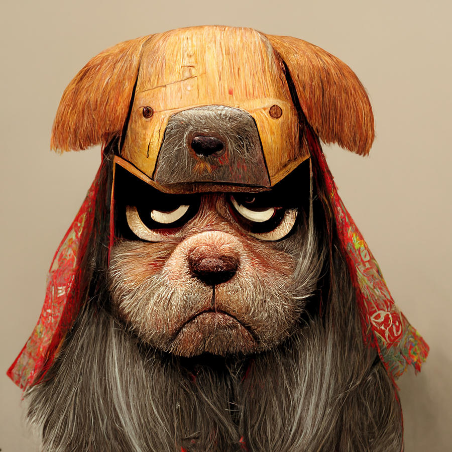Cool  Cartoon  Old  Warrior  As  A  Dog    Realistic  57afbee1  12a1  4144  4bf5  A5ad8c5f6627 Painting by MotionAge Designs