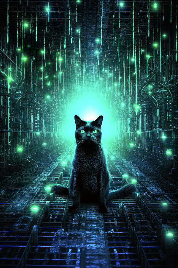 Cool Cat in Cyberspace 02 Digital Art by Matthias Hauser