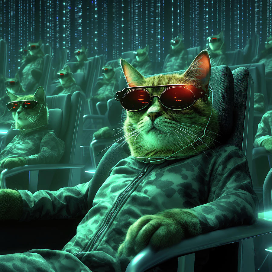 Cool Cat in Cyberspace 03 Digital Art by Matthias Hauser