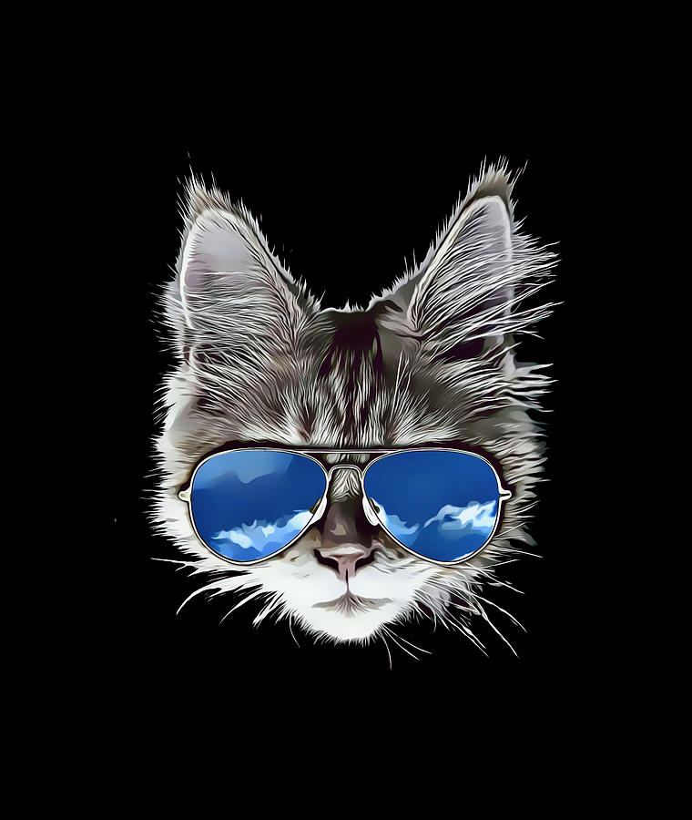 6x6 Caroline's Treasures 6118DS66 Cool Cat with Sunglasses at The Beach Wall or Door Hanging Prints Multicolor 