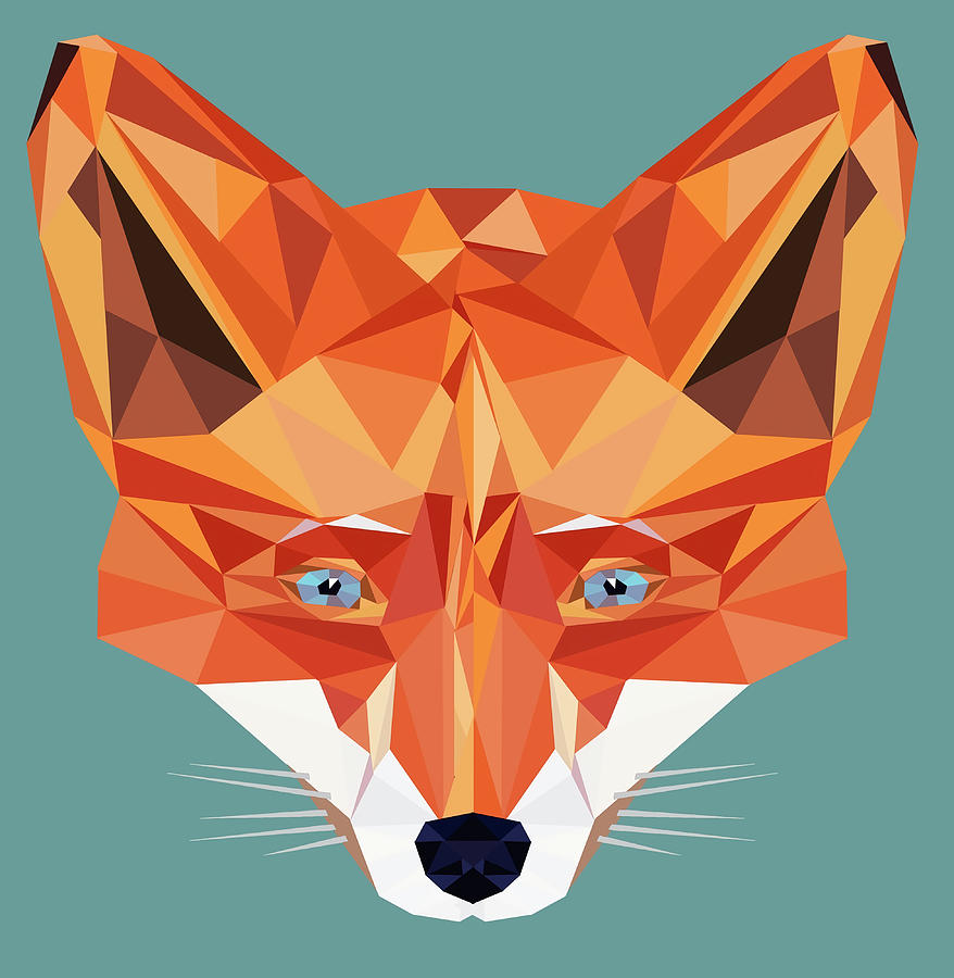 Cool Fox Foxes Fox Low Poly Design Illustration Painting by Teagan ...