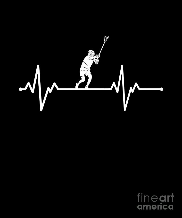 Cool Heartbeat Lacrosse Design Gift Idea Digital Art by J M | Fine Art ...