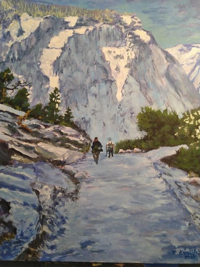 Cool hiking Painting by Ray Khalife