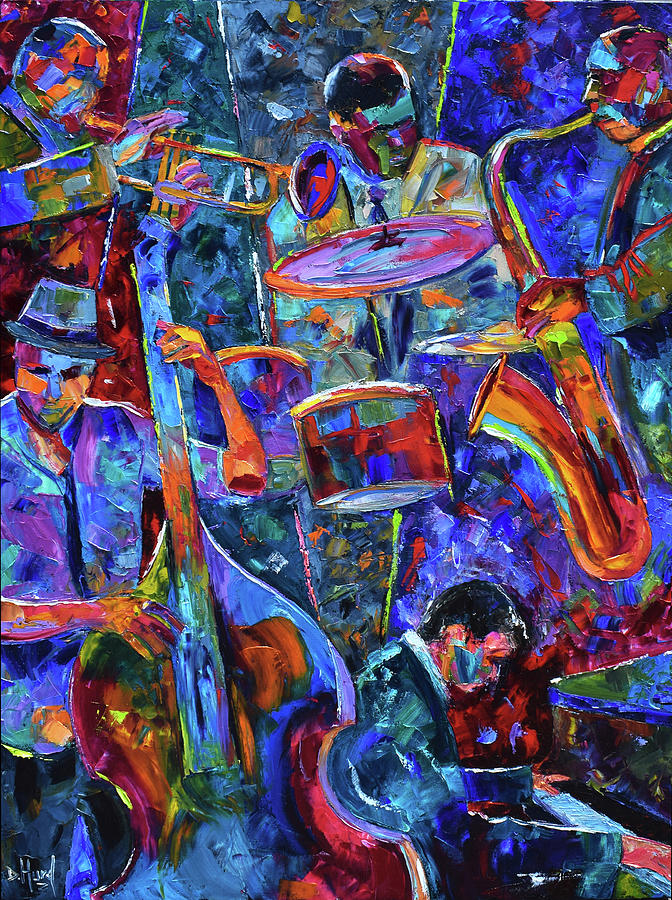 Cool Jazz #3 Painting by Debra Hurd