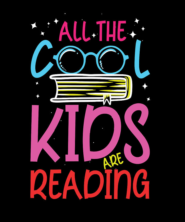 Cool kids reading Digital Art by Values Tees - Pixels