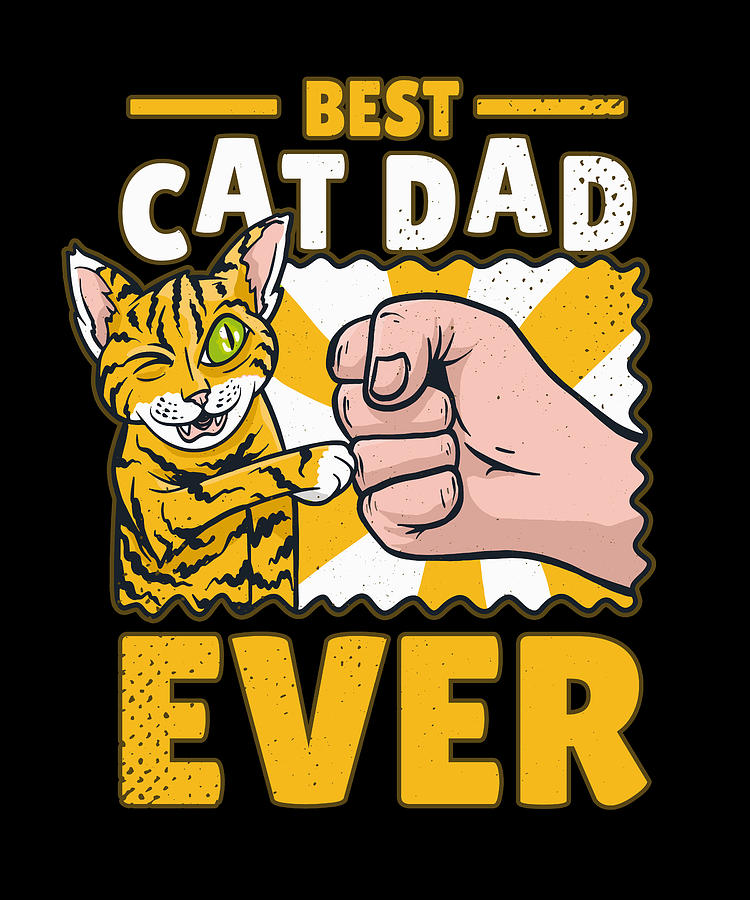 Cool Mens Vintage Best Cat Daddy Funny Cat Lover Gift Cat Dad Fathers 