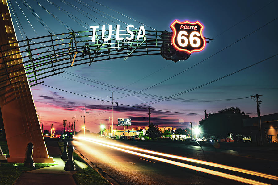 Cool Morning Along Route 66 - Tulsa Oklahoma Photograph by Gregory Ballos