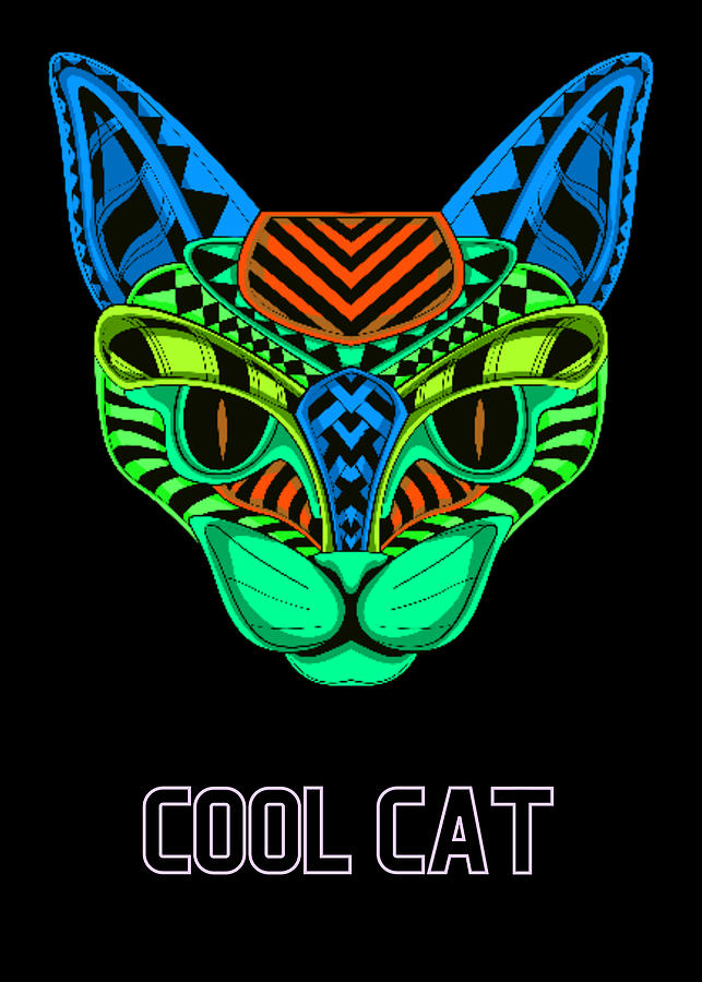 Cool Neon Cat Digital Art by James Clarke - Fine Art America