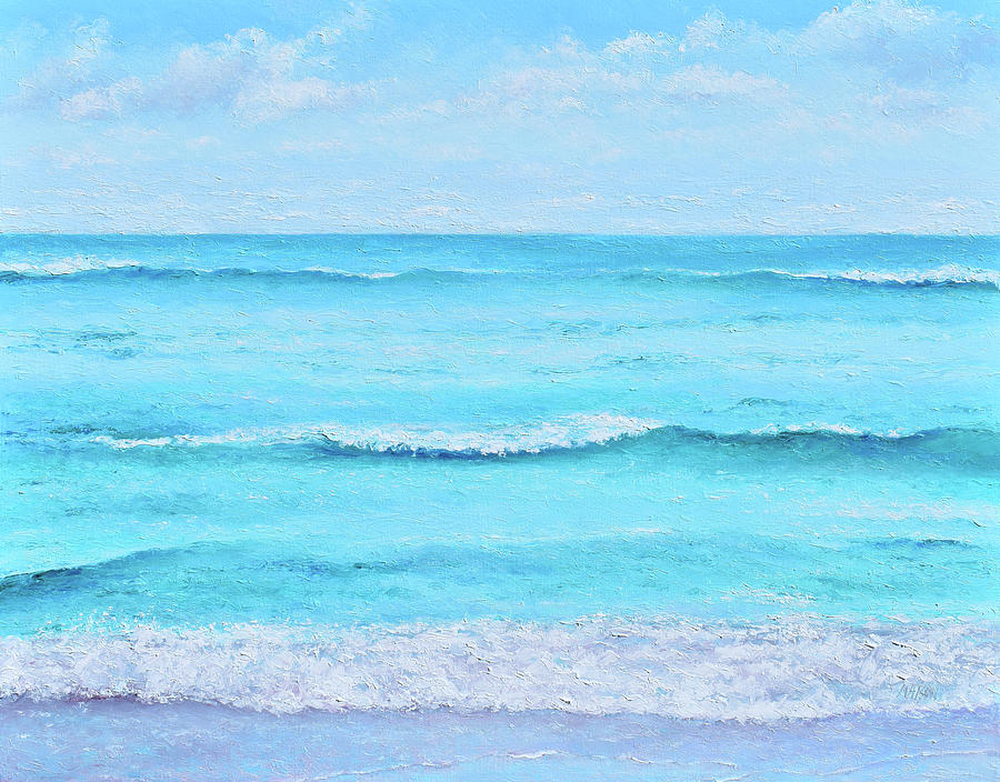 Cool Ocean Blue Painting by Jan Matson