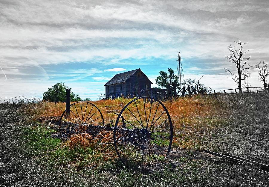 Cool Old Homestead  Digital Art by Fred Loring