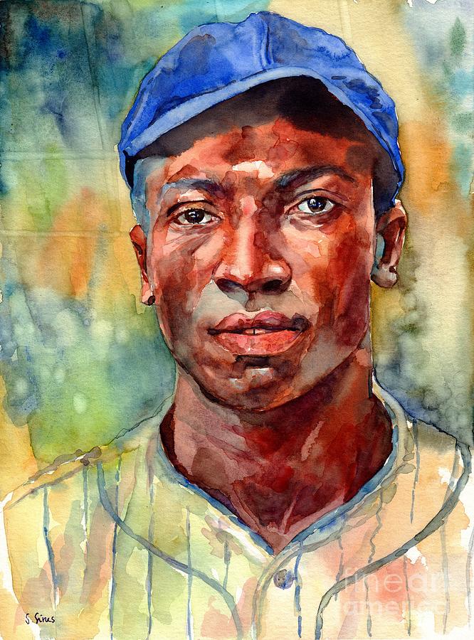 Cool Papa Bell Painting - Cool Papa Bell Portrait by Suzann Sines