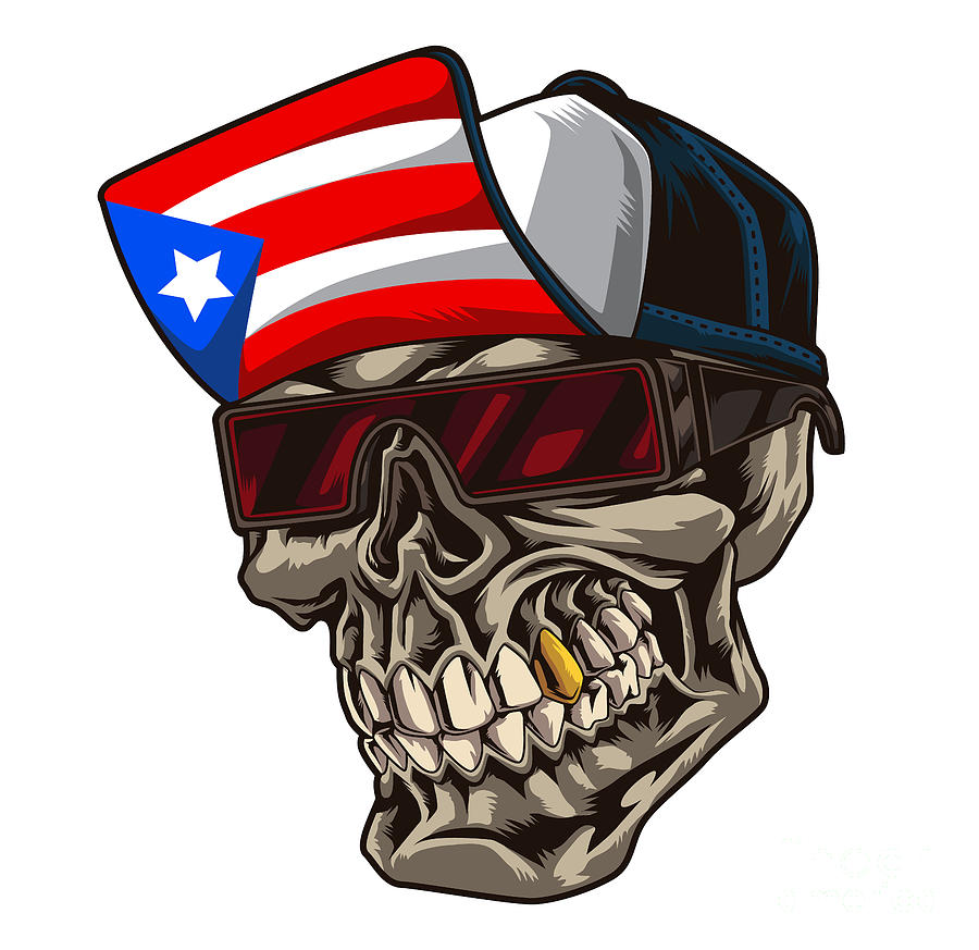 Puerto Rico Skull And Flag Style 3D BaseBall Jersey – Teepital