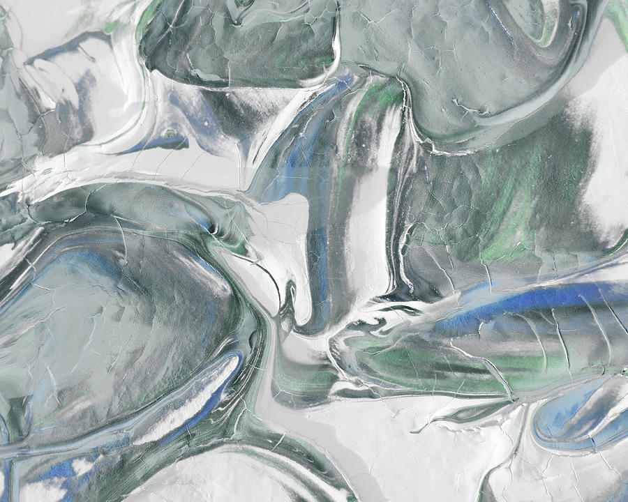 Cool Soft Gray Swirl Textured Decorative Art I Painting by Irina Sztukowski