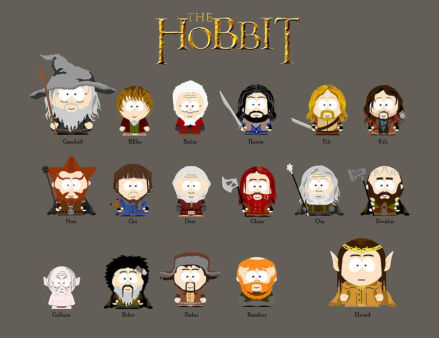 Cool South Park Hobbit Characters Potter Vintage Gandalf Bil Digital ...