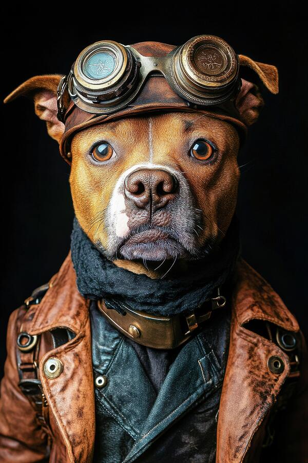 Cool Steampunk Dog Portrait 01 Digital Art by Matthias Hauser Cool Steampunk Dog Portrait 01 Digital Art by Matthias Hauser