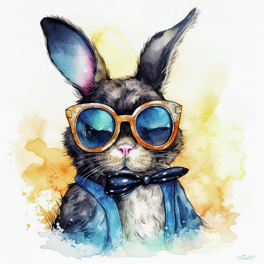 Coolest Bunny Ever Digital Art by Jutta Maria Pusl