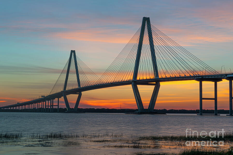 Cooper River Bridge Fading Light - Lowcountry Living Photograph by Dale Powell Cooper River Bridge Fading Light - Lowcountry Living Photograph by Dale Powell