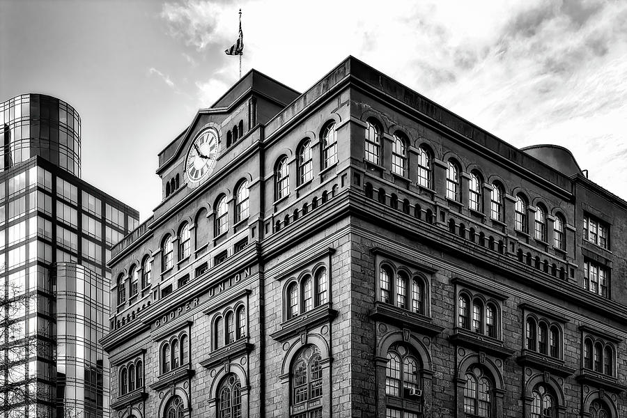 Cooper Union College BW Photograph by Susan Candelario