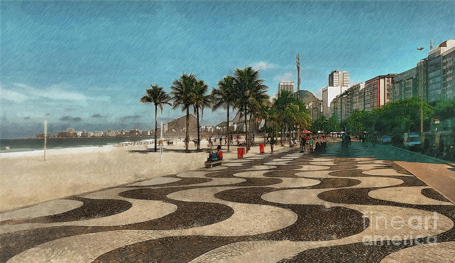 Copacabana, Rio de Janeiro Digital Art by Jerzy Czyz