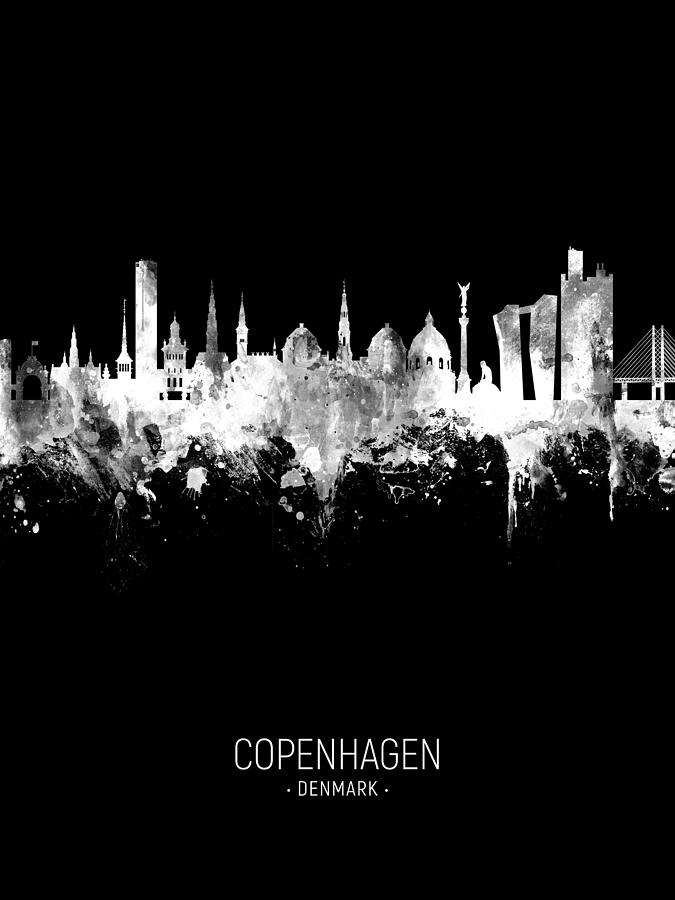 Copenhagen Denmark Skyline #37 Digital Art by Michael Tompsett