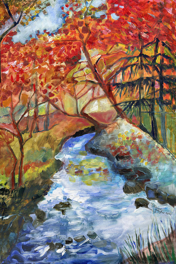 Copper Creek in the Fall Painting by Catharine Gallagher