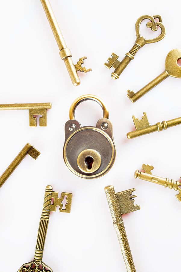 Copper keys and locks Photograph by Bee_photobee