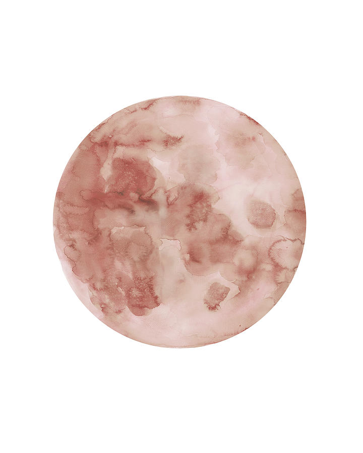 Copper Moon Watercolor Painting Painting by Tina Zhou