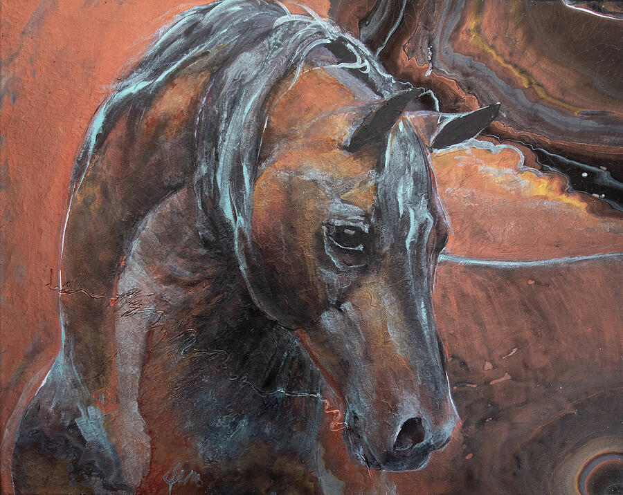 Copper Stallion Painting by Jani Freimann