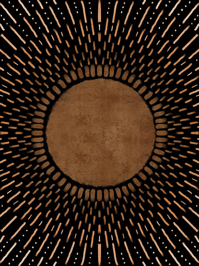 Copper Sun - Minimal, Modern, Contemporary Abstract Art Digital Art