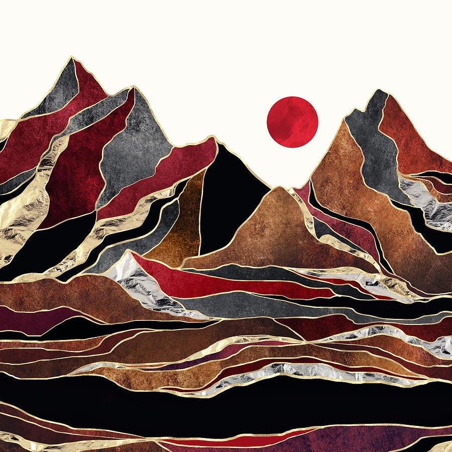 Mountain Digital Art - Copper Vista by Spacefrog Designs