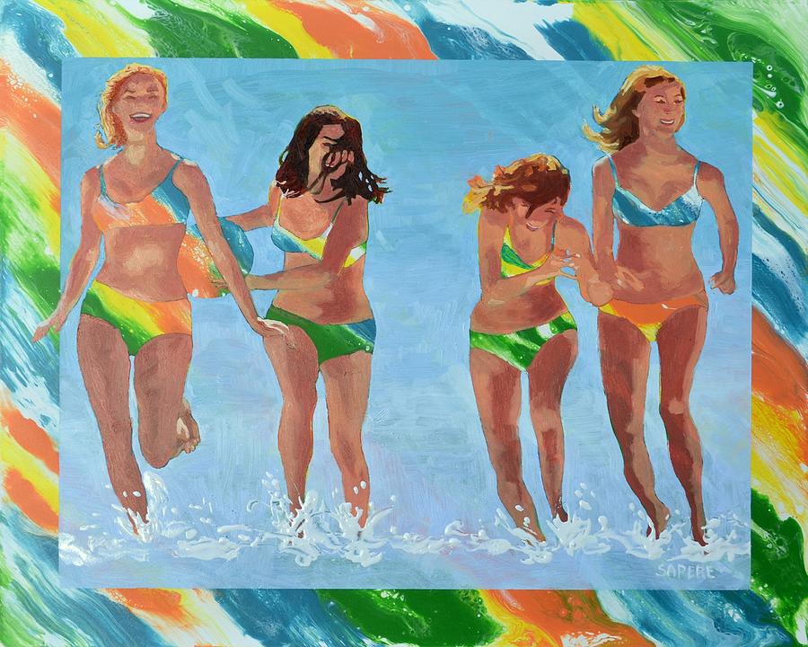 Coppertone Girls Painting by Lynee Sapere