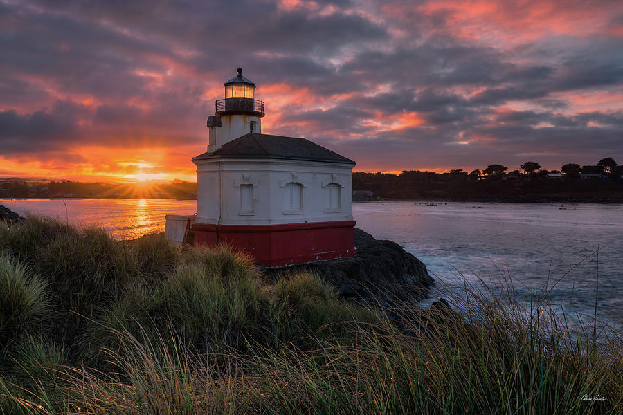 Coquille Light Sunrise Photograph